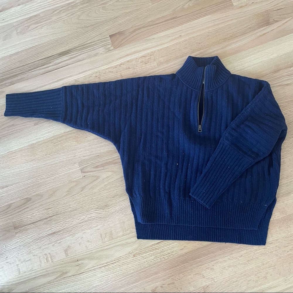 Alex Mill NWOT navy quarter zip sweater
